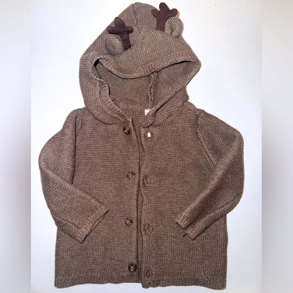 Carter’s Reindeer Button Up Knit Sweater